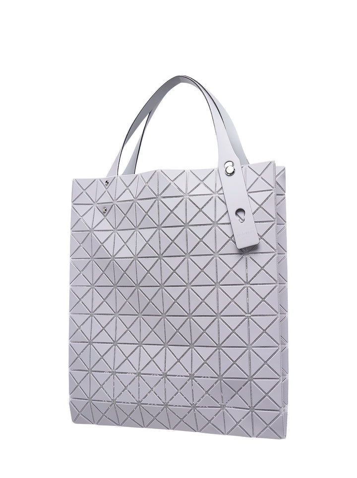 Bao Bao Issey Miyake Prism Plus tote bag in matte grey with geometric triangle tile pattern and slim flat handles - view 2
