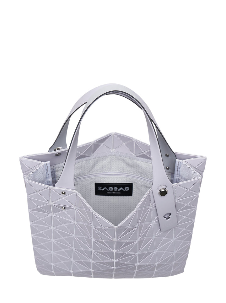 Bao Bao Issey Miyake Prism Plus tote bag in matte grey with geometric triangle tile pattern and slim flat handles - view 3