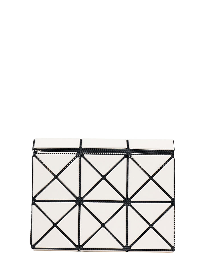 Bao Bao Issey Miyake Twinkle wallet in ivory with black mesh base and geometric triangle panels - view 2