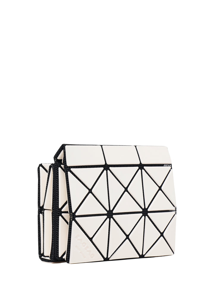 Bao Bao Issey Miyake Twinkle wallet in ivory with black mesh base and geometric triangle panels - view 3
