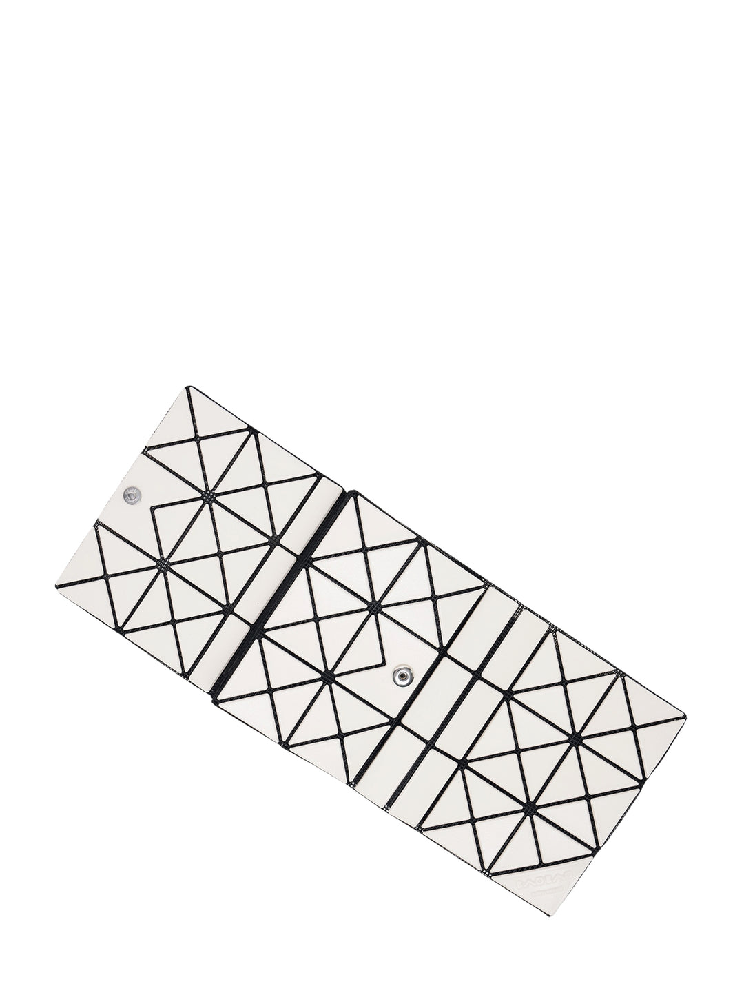 Bao Bao Issey Miyake Twinkle wallet in ivory with black mesh base and geometric triangle panels - view 4