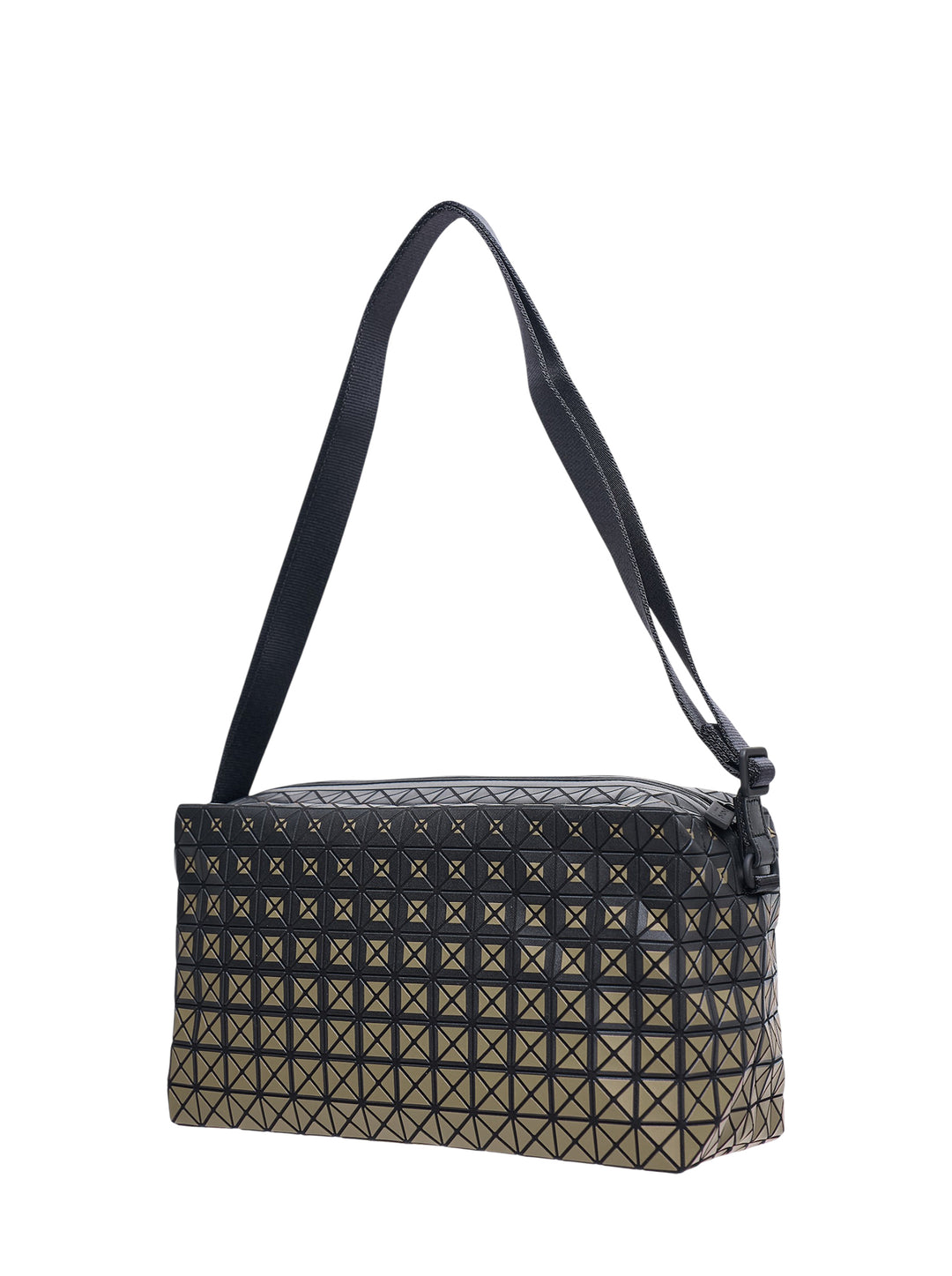 Bao Bao Issey Miyake Saddle Bag Gradual in geometric triangular panel construction with a charcoal-to-bronze gradient finish and adjustable black nylon crossbody strap - view 2