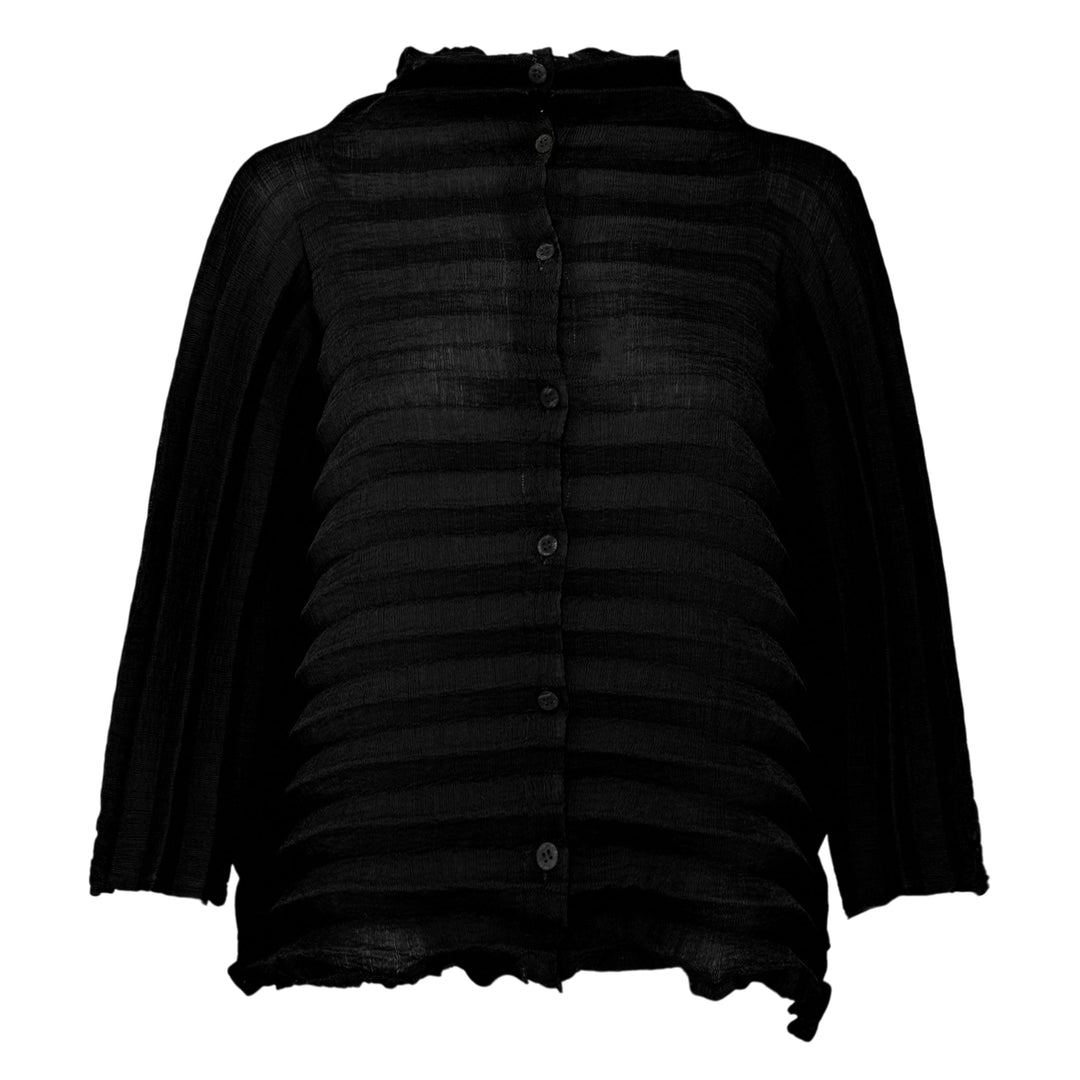 Accordion See-Through Crepe