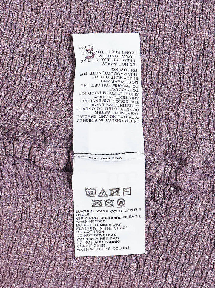 me Issey Miyake Polycotton Crepe cropped cardigan in dusty lilac with crinkled texture, round neckline and tonal button front - view 3