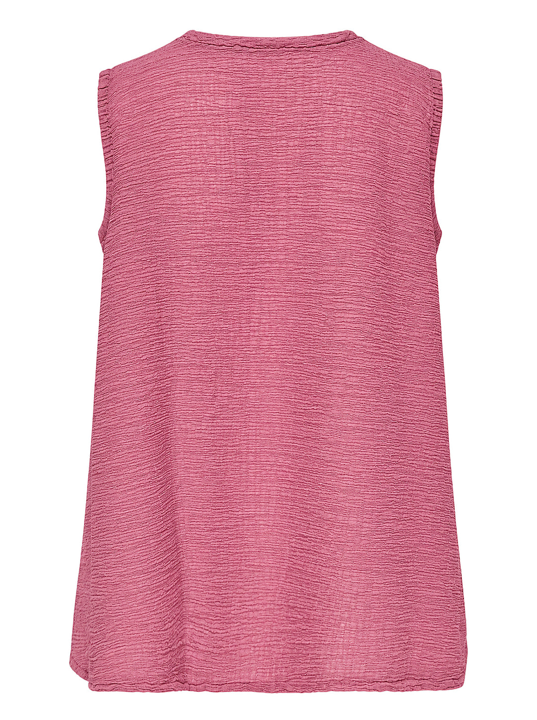 me Issey Miyake sleeveless tunic in textured polycotton crepe with ruffled centre-front seam and round neckline - view 2