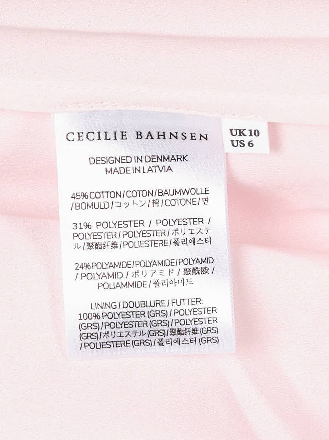 Cecilie Bahnsen Coranita sleeveless midi dress in blush pink floral-embroidered lace with an A-line silhouette and scalloped handkerchief hem - view 3