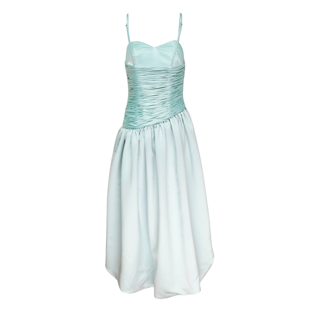 Ruched Bodice Balloon Midi Dress