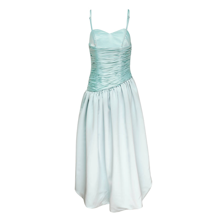 Ruched Bodice Balloon Midi Dress