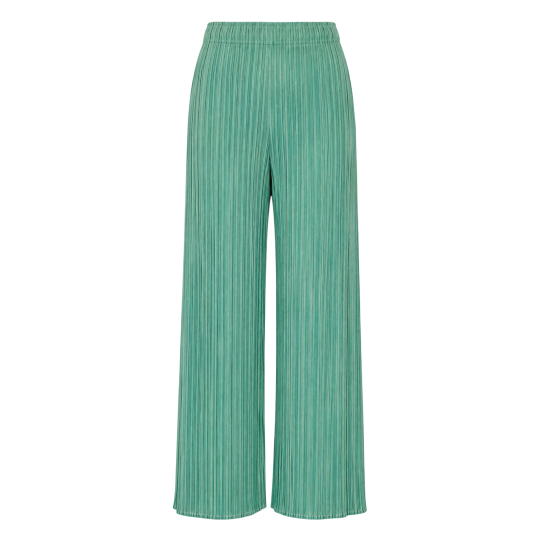 Pleats Please Issey Miyake Monthly Colors August wide-leg micro-pleated trousers in warm cream with elasticated waist