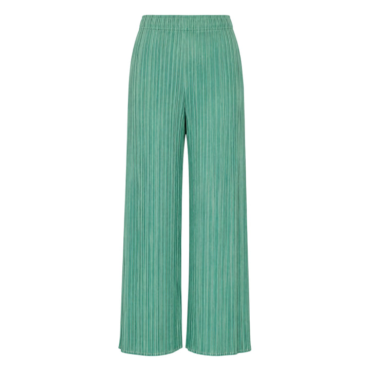 Pleats Please Issey Miyake Monthly Colors August wide-leg micro-pleated trousers in warm cream with elasticated waist