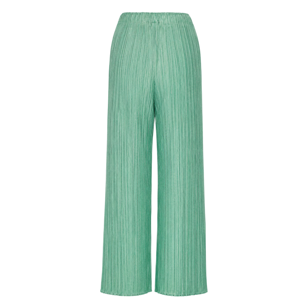 Pleats Please Issey Miyake Monthly Colors August wide-leg micro-pleated trousers in warm cream with elasticated waist
