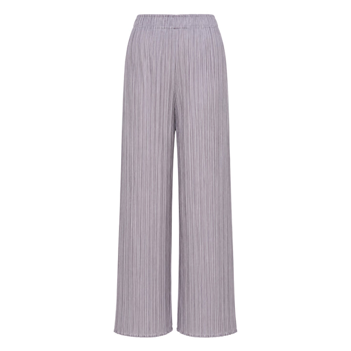 Pleats Please Issey Miyake Monthly Colors August wide-leg micro-pleated trousers in warm cream with elasticated waist