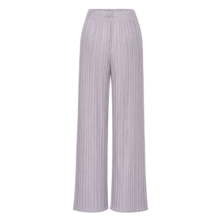 Pleats Please Issey Miyake Monthly Colors August wide-leg micro-pleated trousers in warm cream with elasticated waist