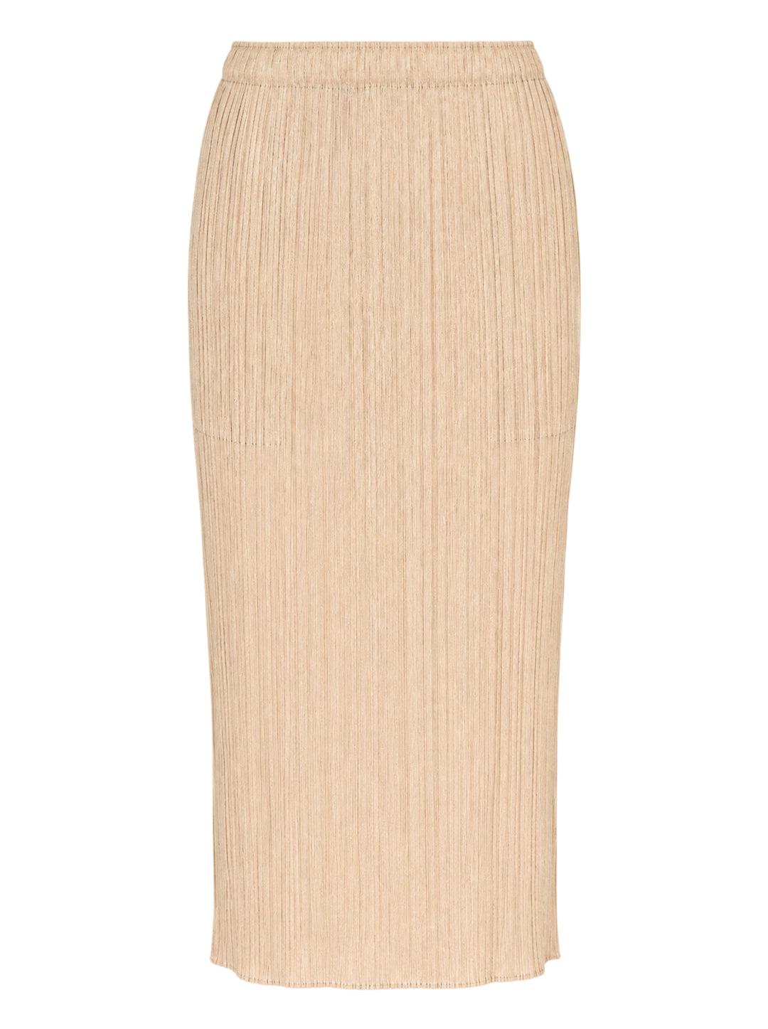 Pleats Please Issey Miyake Monthly Colors October pleated midi skirt in sand with elasticated waist