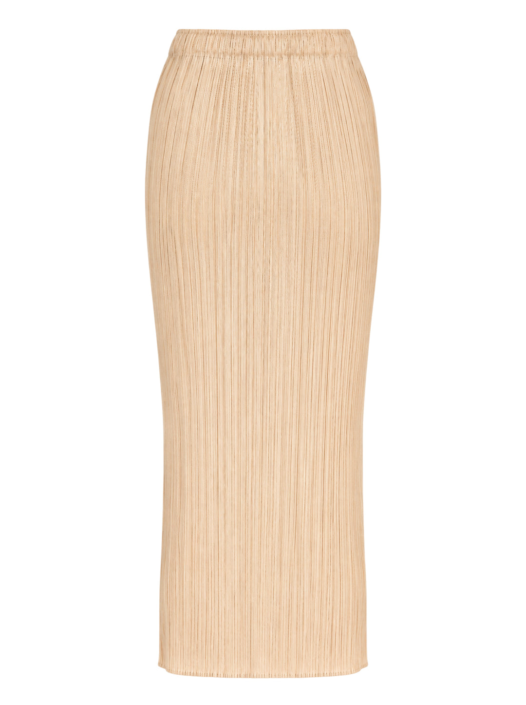 Pleats Please Issey Miyake Monthly Colors October pleated midi skirt in sand with elasticated waist - view 2