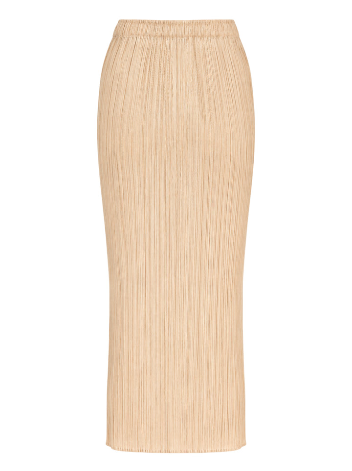 Pleats Please Issey Miyake Monthly Colors October pleated midi skirt in sand with elasticated waist - view 2