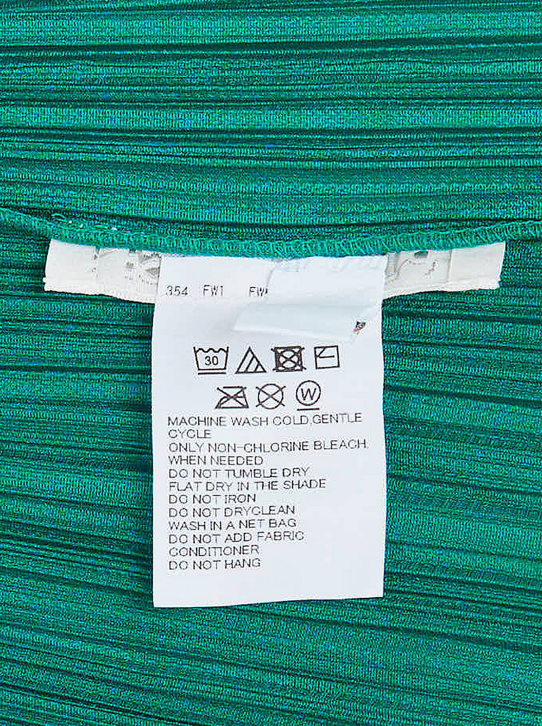 Emerald green LEAP pleated top by Pleats Please Issey Miyake with asymmetric folded collar and short sleeves - view 3