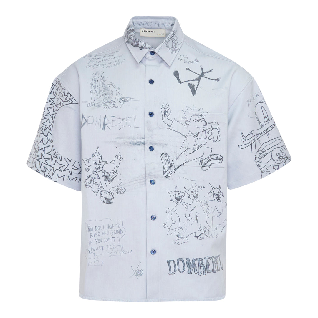 Graffiti Print Short Sleeve Shirt