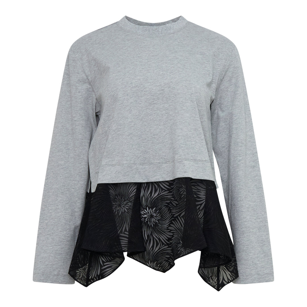 Long Sleeve Organza Combo Tee