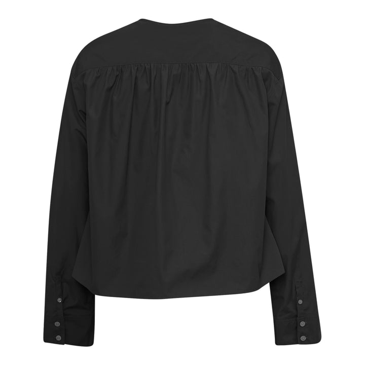 Gathered Poplin Studded Blouse