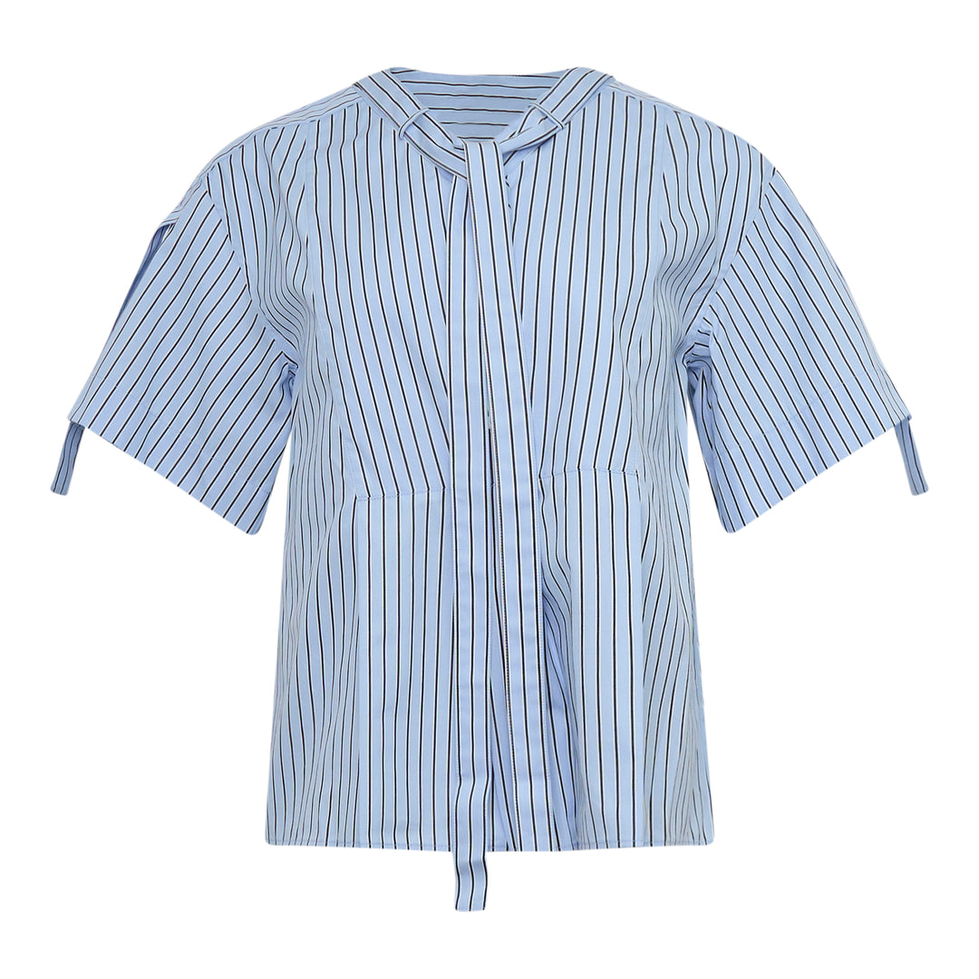 Short Sleeve Striped Blouse