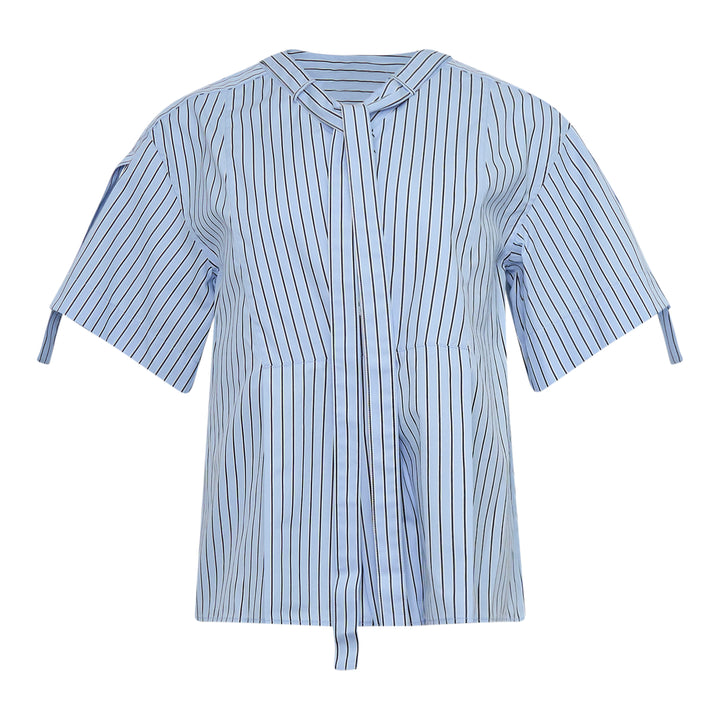 Short Sleeve Striped Blouse