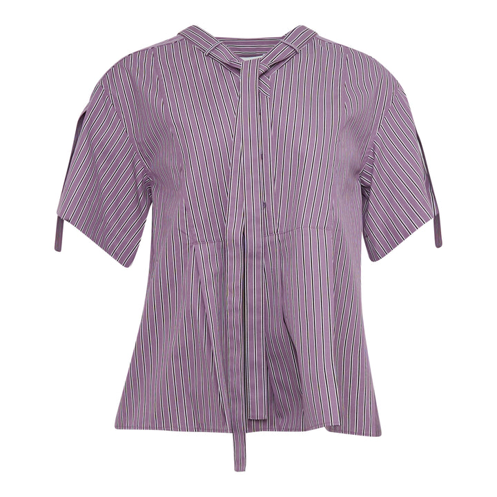 Short Sleeve Striped Blouse