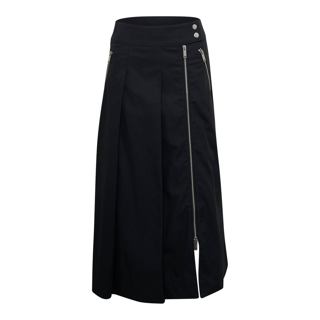Pleated Utility Midi Skirt