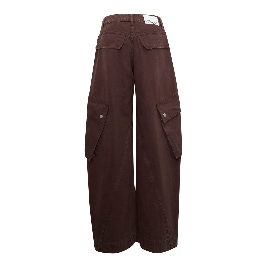 Wide Leg Denim Cargo Pants