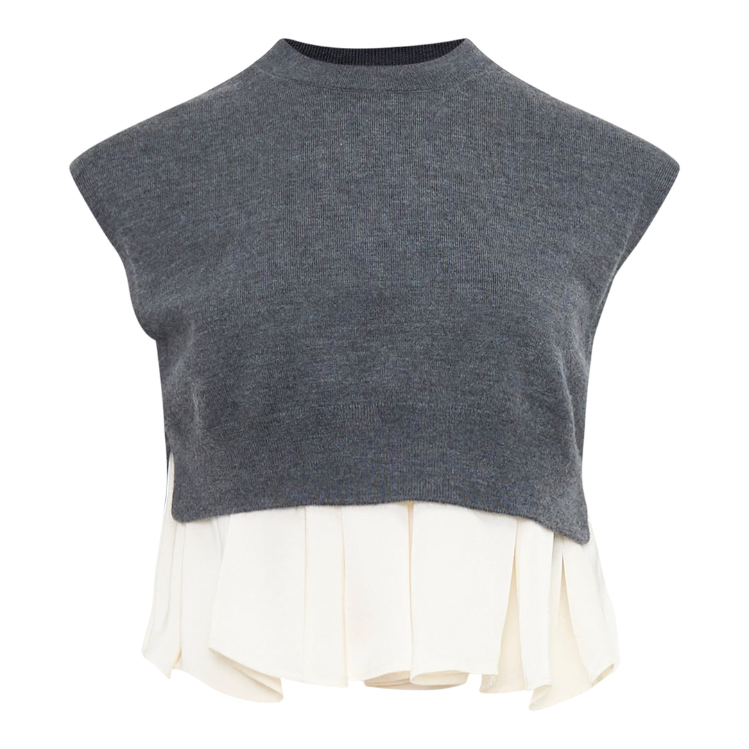 Ultrafine Merino Tank With Twill