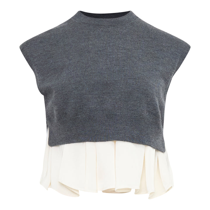 Ultrafine Merino Tank With Twill