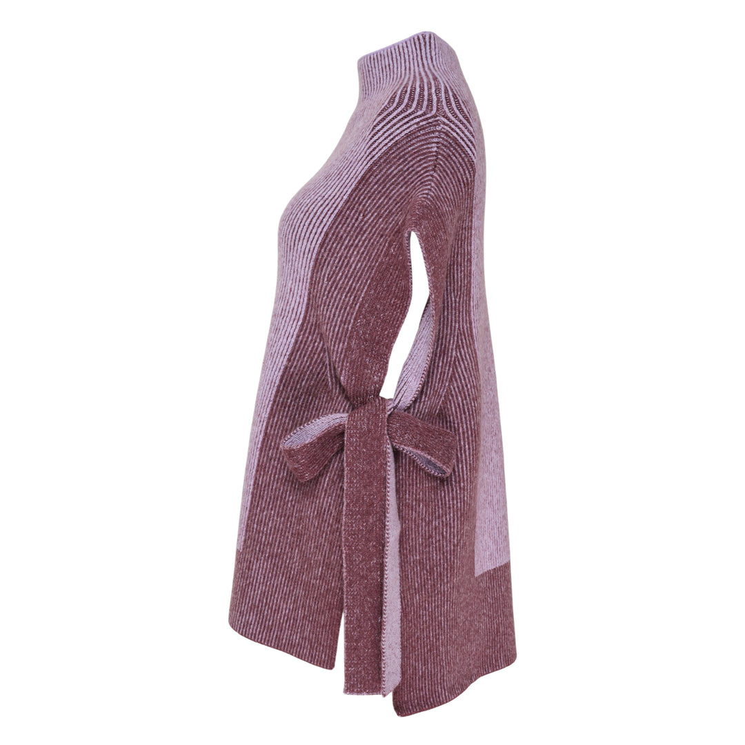 Bicolour Rib Funnel Neck Vest