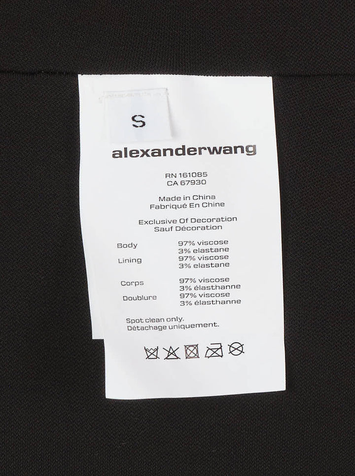 Alexander Wang black asymmetric draped top with twisted waist detail and side cut-out - view 3
