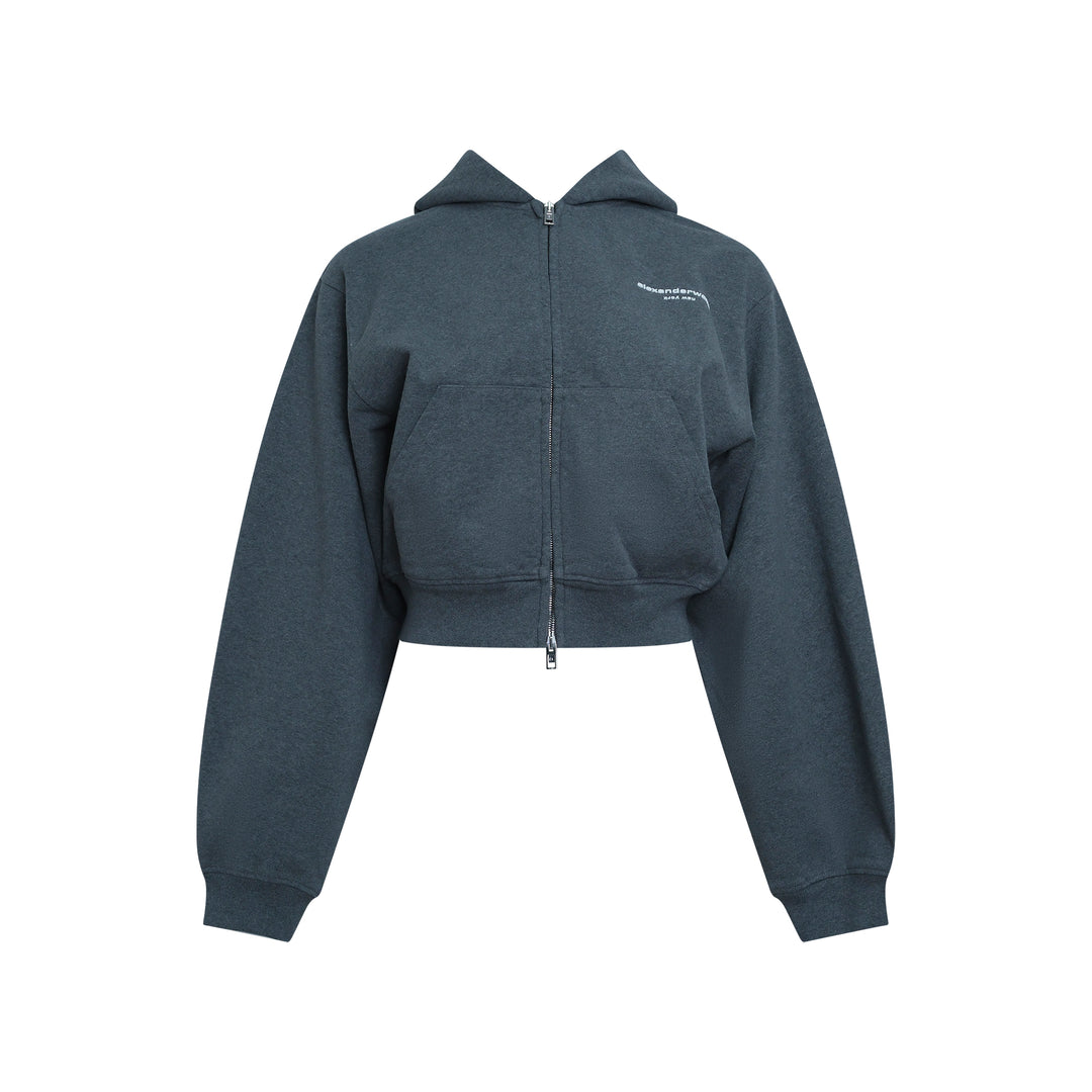 Logo Print Zip-Up Hoodie