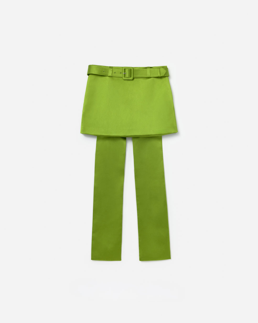 Belted Skirt Over Trousers