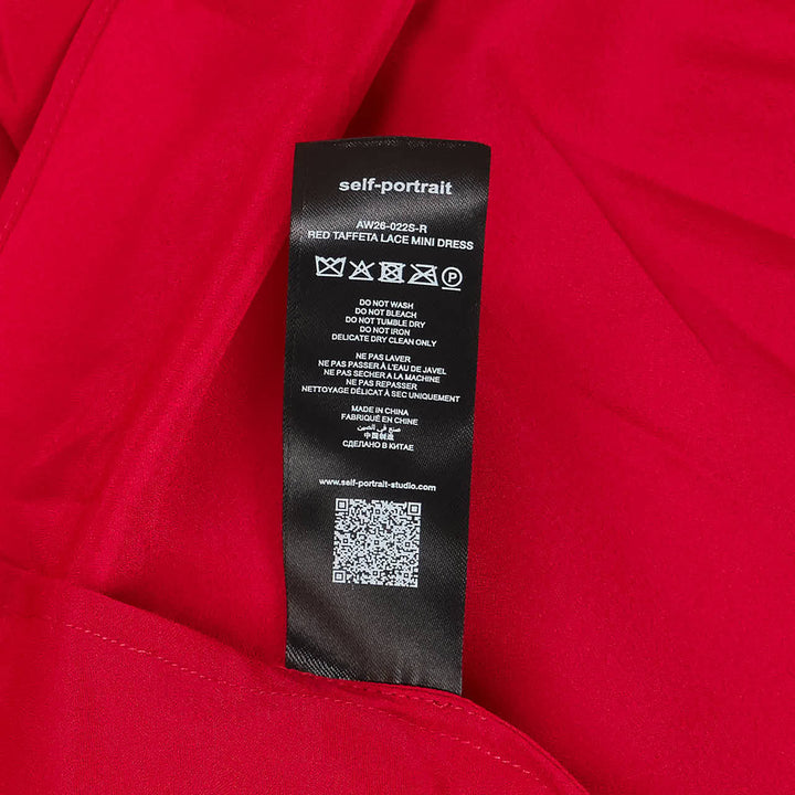 Red Taffeta Lace Mini Dress