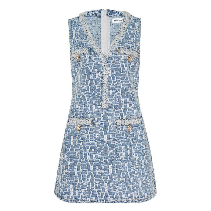 Textured Denim Mini Dress