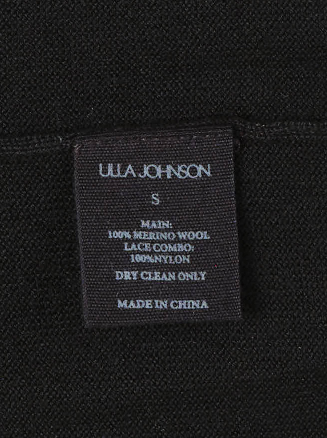 Ulla Johnson Talia Lace Cardigan in black, featuring a sheer floral embroidered lace yoke and shoulder panelling over a fine knit body with button-front closure and long sleeves - view 3