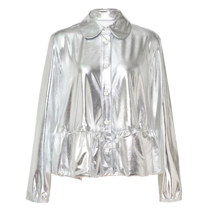 Metallic Ruffle Shirt