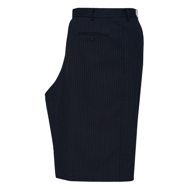 Stripe Side Drape Structured Skirt