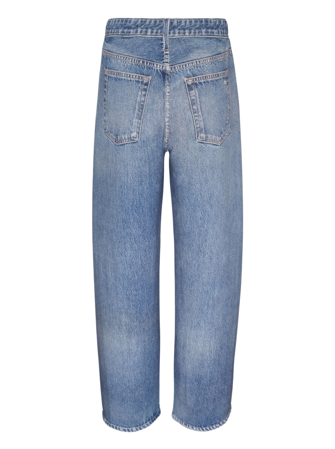 rag & bone Miramar High Rise Barrel Jeans in medium blue wash, featuring a relaxed curved silhouette, five-pocket construction, and clean-cut hem, shown flat on a white background - view 2