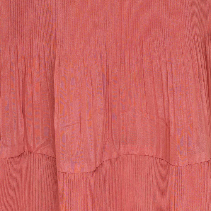 Tiered Pleated Midi Skirt