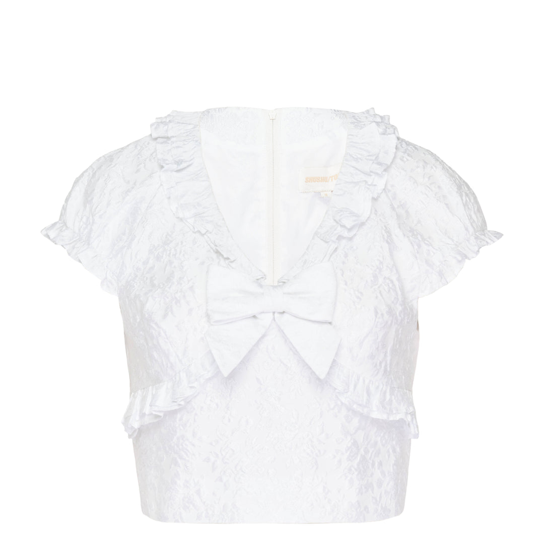 Ruffled Bow Crop Top