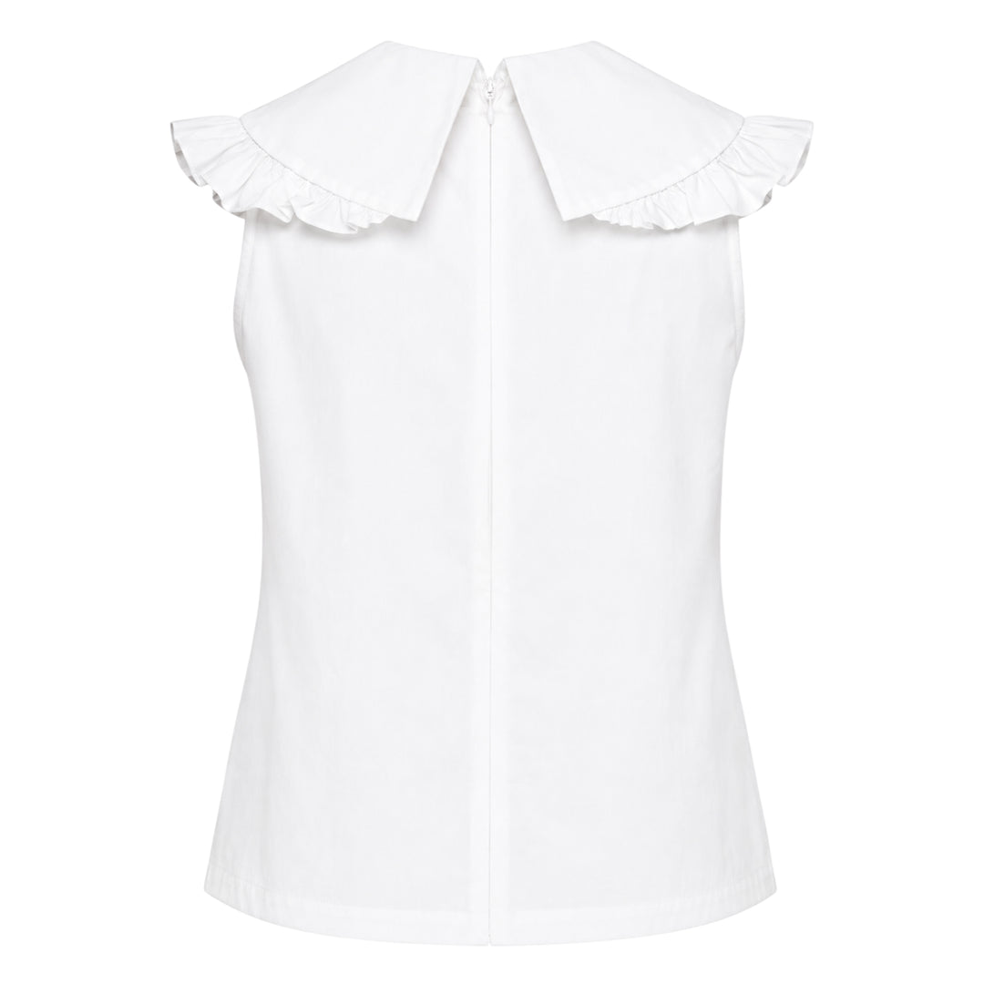 Ruffle Collar Bow Top
