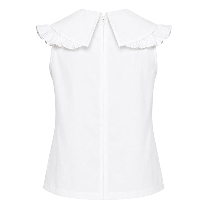 Ruffle Collar Bow Top