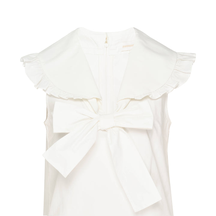 Ruffle Collar Bow Top