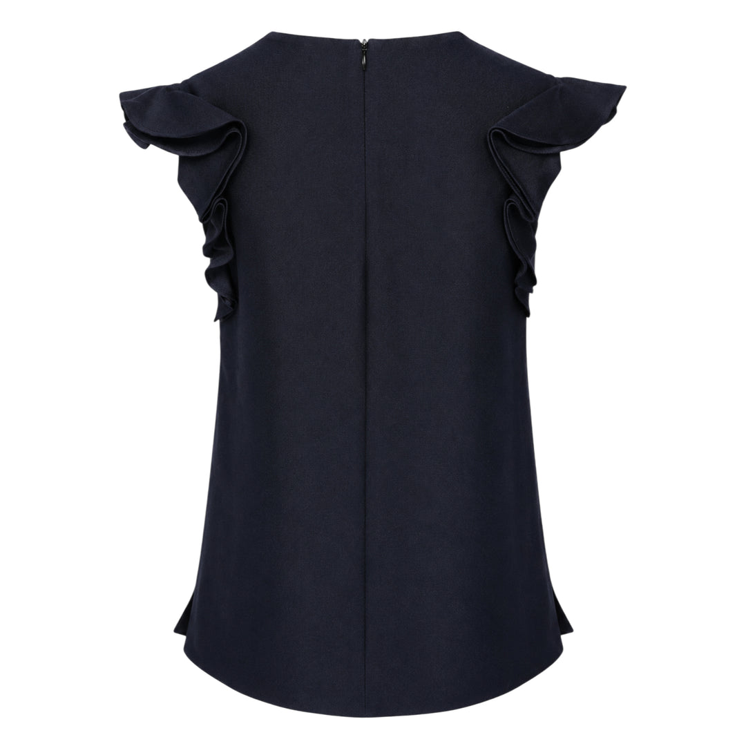 Beaded Neck Ruffle Top