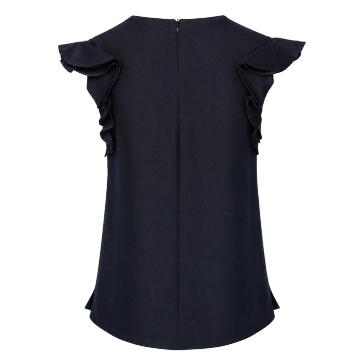 Beaded Neck Ruffle Top
