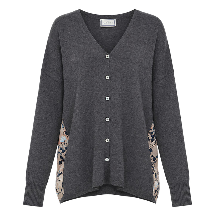 Floral Panel Wool Cardigan