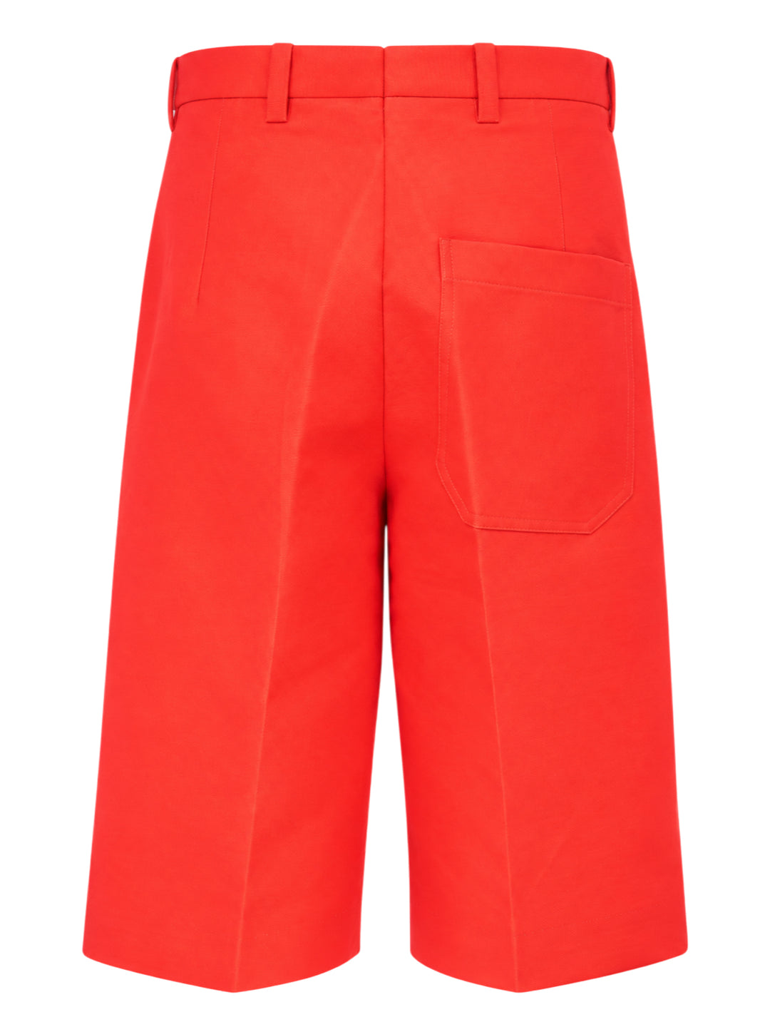 Sofie D'Hoore red crop Bermuda shorts with front pleat, belt loops and concealed fly, shown from the front - view 2